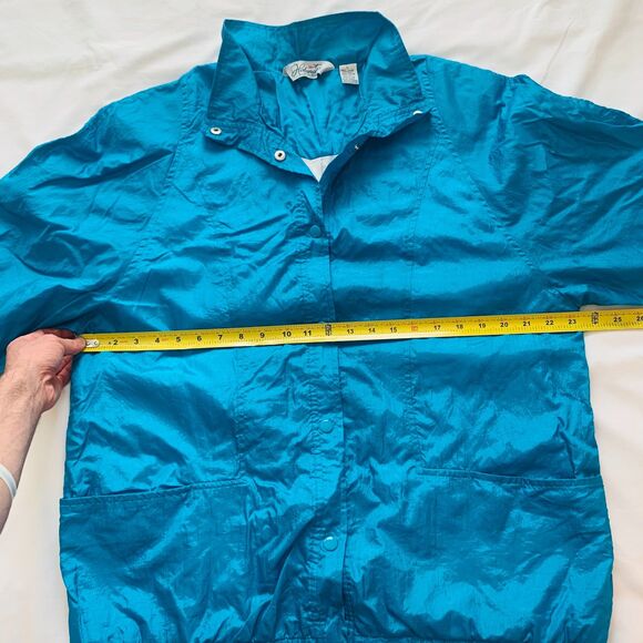 Vintage Light Blue Button-Up Windbreaker Jacket - Picture 9 of 10